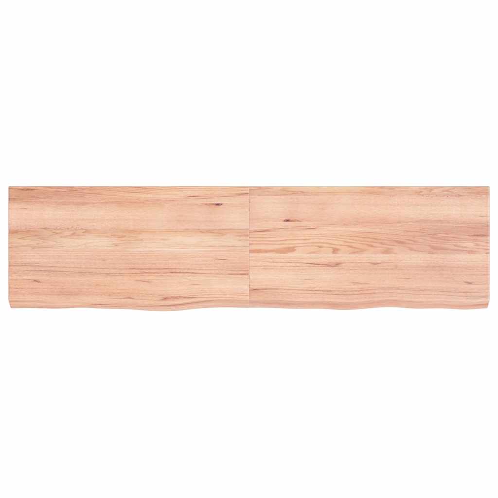 Wall Shelf Light Brown 120x30x(2-4) cm Treated Solid Wood Oak