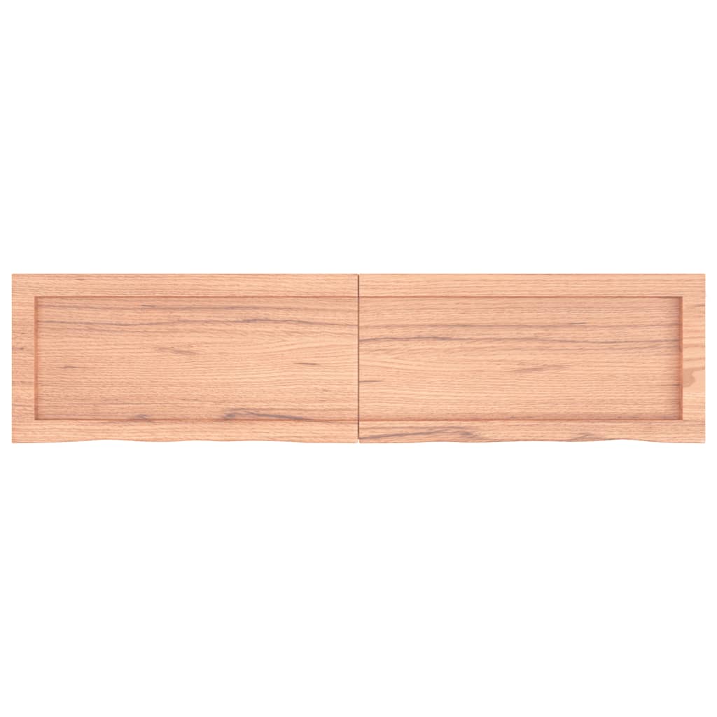 vidaXL Wall Shelf Light Brown 120x30x(2-6) cm Treated Solid Wood Oak