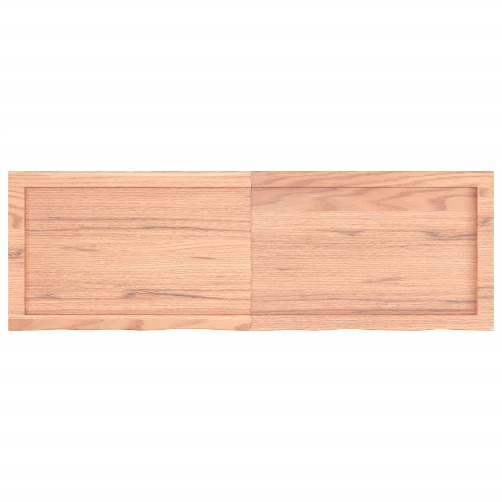 vidaXL Wall Shelf Light Brown 120x40x(2-4) cm Treated Solid Wood Oak
