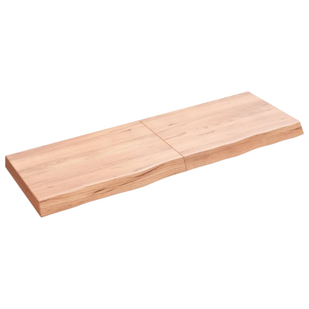 vidaXL Wall Shelf Light Brown 120x40x(2-6) cm Treated Solid Wood Oak