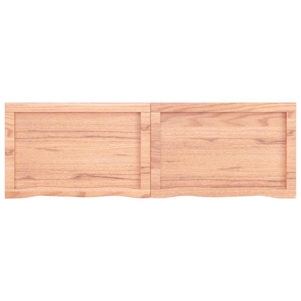 vidaXL Wall Shelf Light Brown 120x40x(2-6) cm Treated Solid Wood Oak