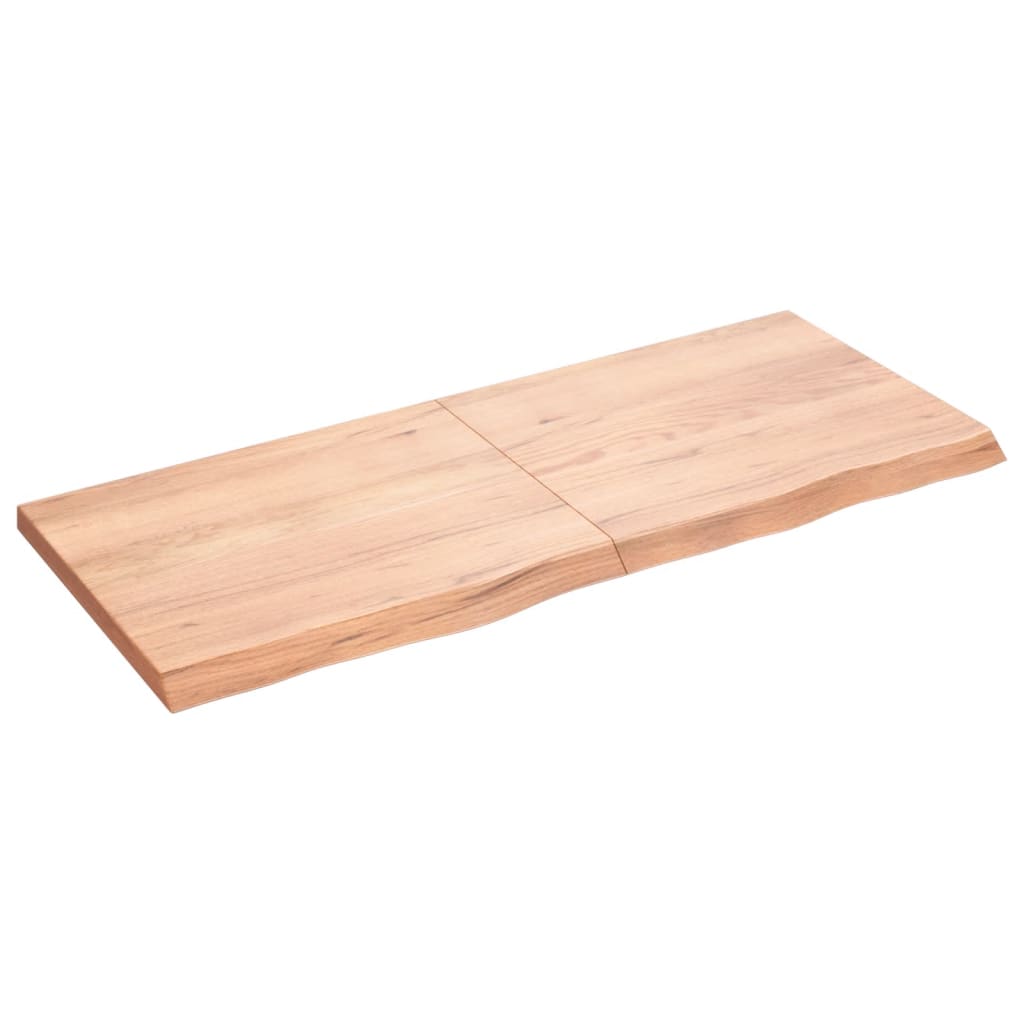 vidaXL Wall Shelf Light Brown 120x50x(2-4) cm Treated Solid Wood Oak