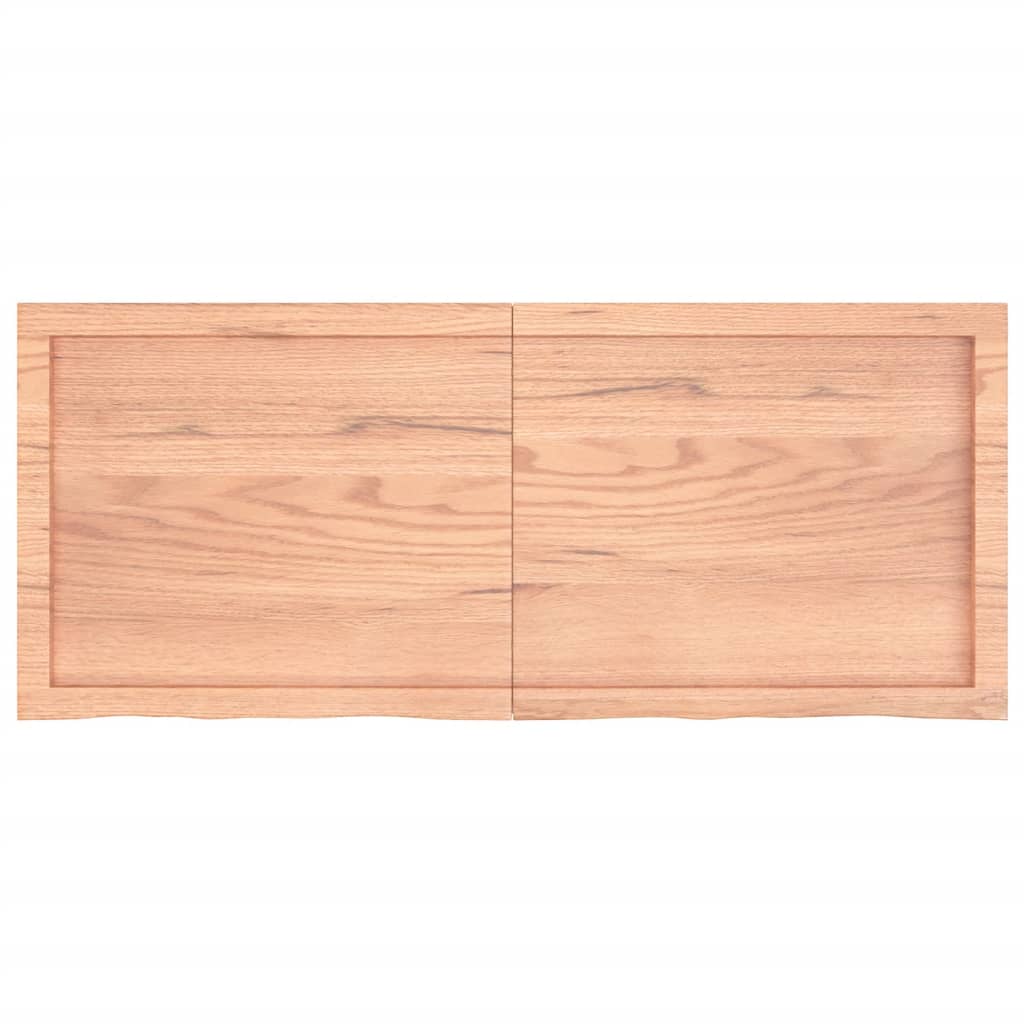 vidaXL Wall Shelf Light Brown 120x50x(2-6) cm Treated Solid Wood Oak