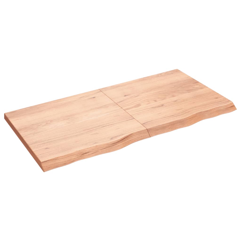 vidaXL Wall Shelf Light Brown 120x60x(2-4) cm Treated Solid Wood Oak