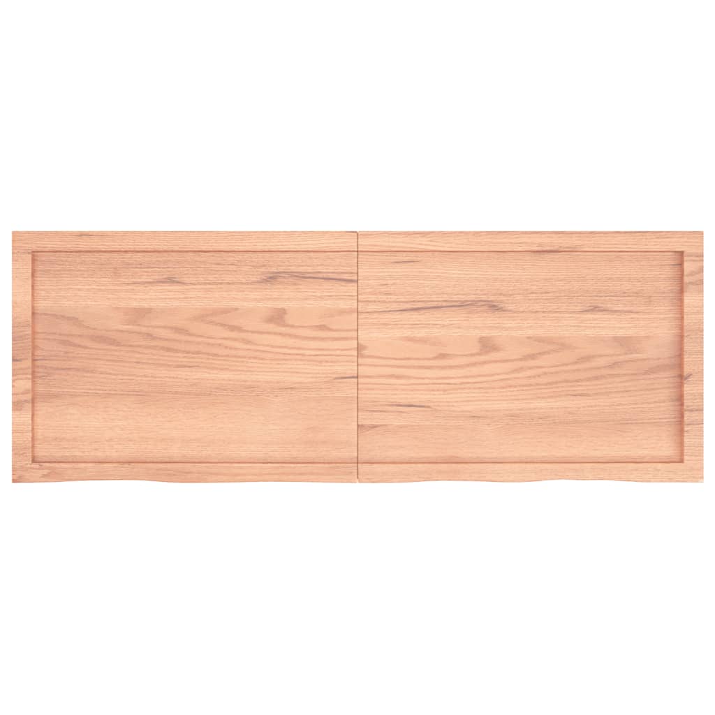 vidaXL Wall Shelf Light Brown 140x50x(2-4) cm Treated Solid Wood Oak