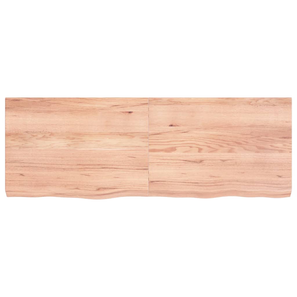 vidaXL Wall Shelf Light Brown 140x50x(2-6) cm Treated Solid Wood Oak