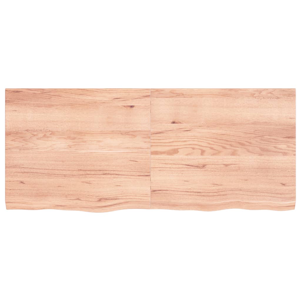 vidaXL Wall Shelf Light Brown 140x60x(2-4) cm Treated Solid Wood Oak
