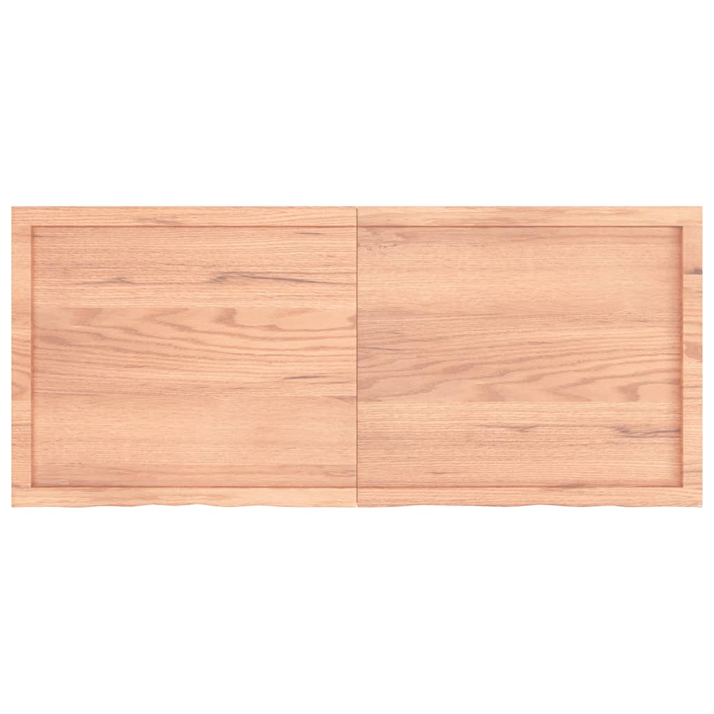 vidaXL Wall Shelf Light Brown 140x60x(2-4) cm Treated Solid Wood Oak