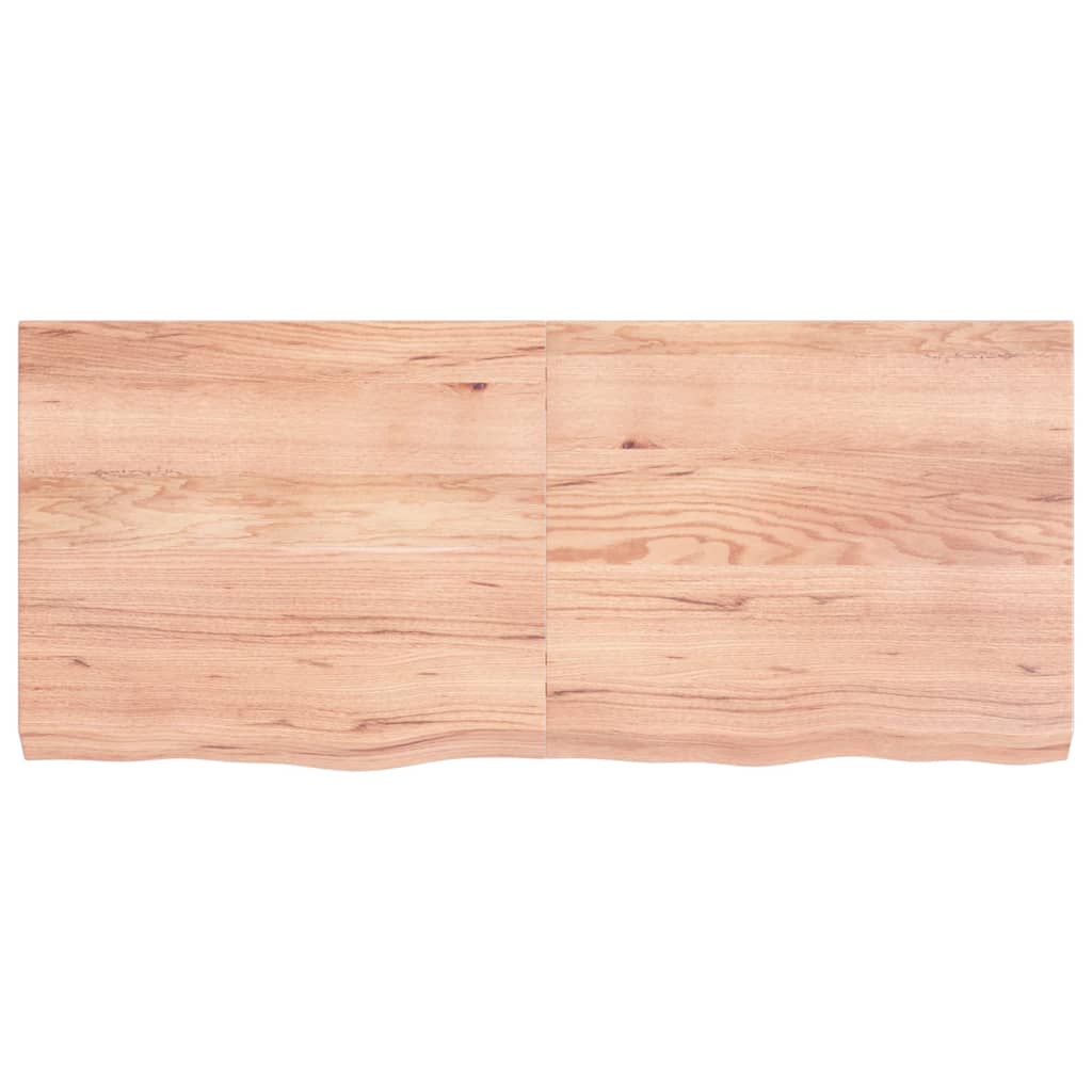 vidaXL Wall Shelf Light Brown 140x60x(2-6) cm Treated Solid Wood Oak