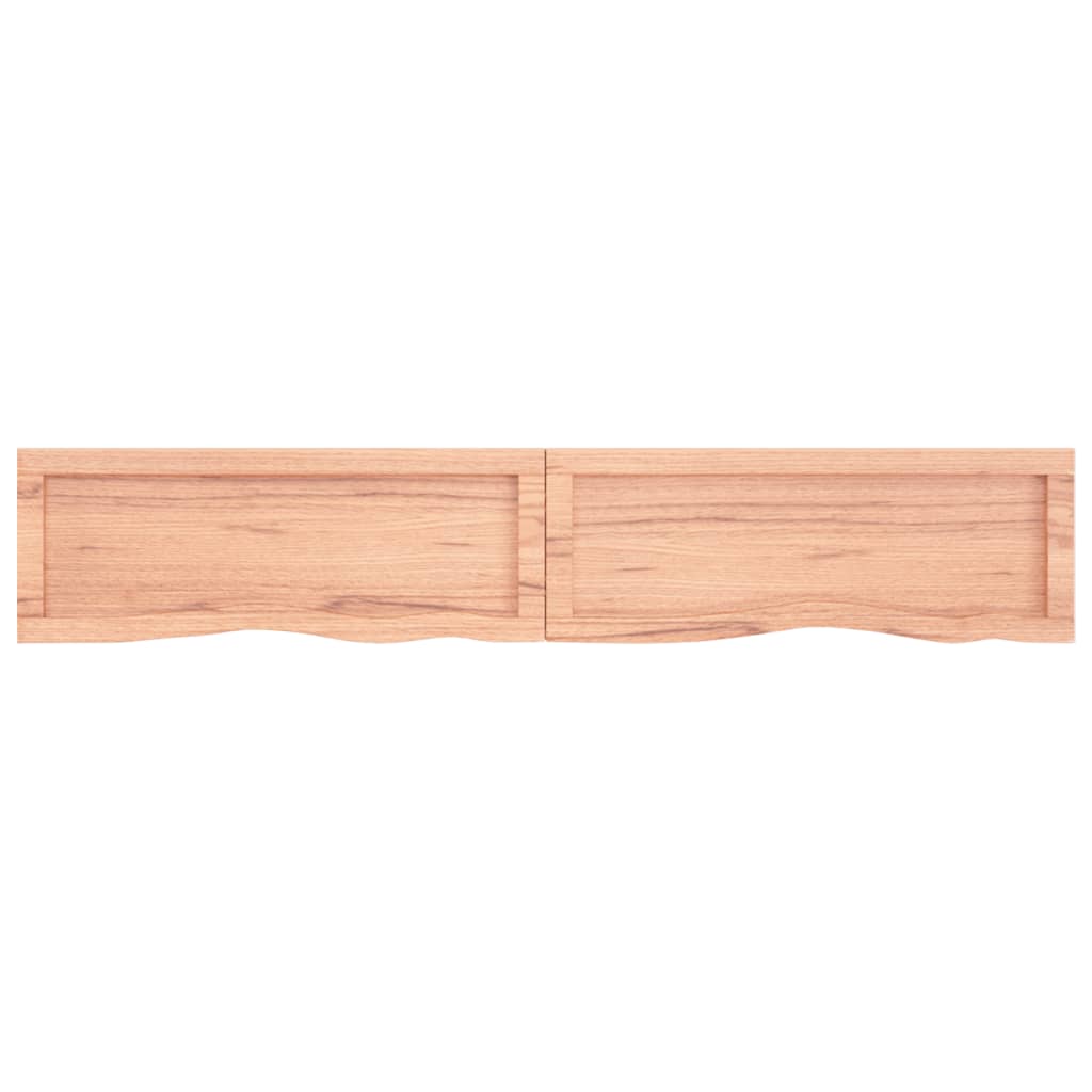 vidaXL Wall Shelf Light Brown 160x30x(2-6) cm Treated Solid Wood Oak