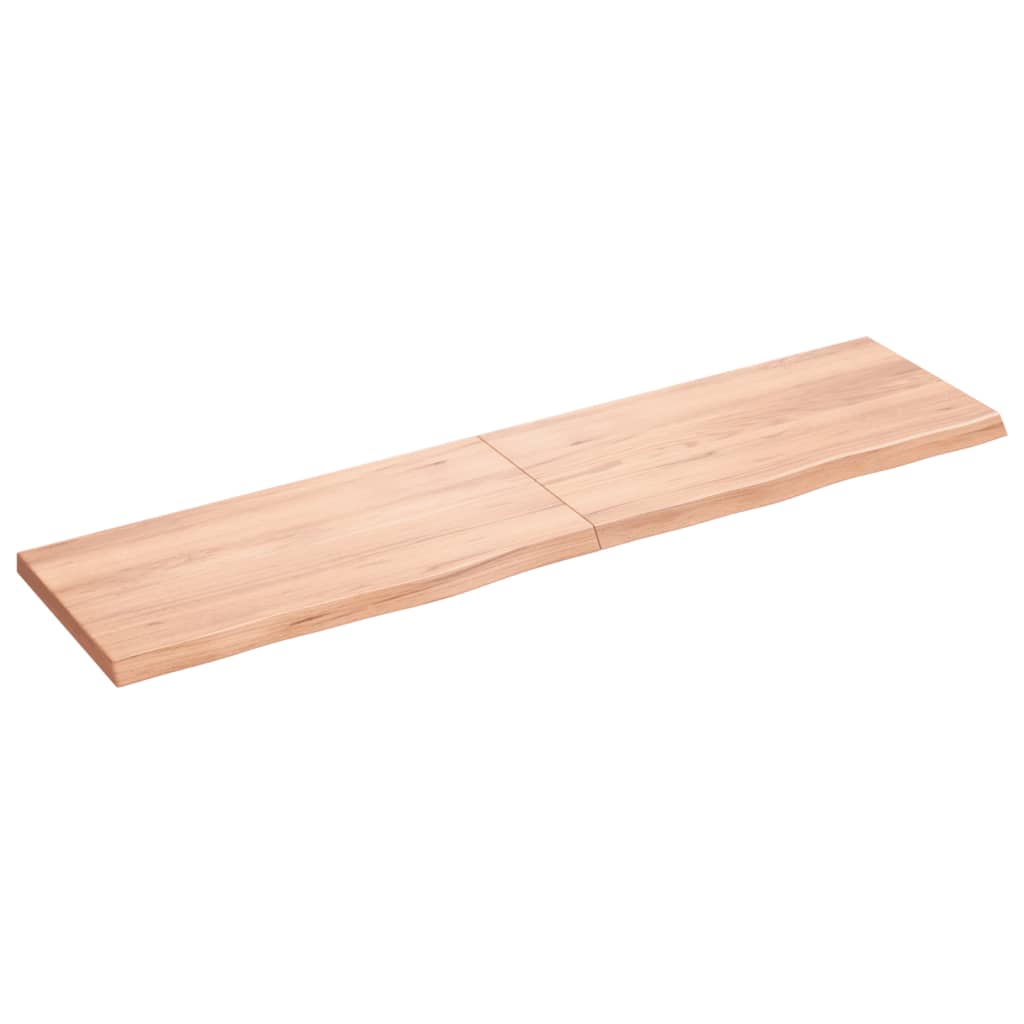 vidaXL Wall Shelf Light Brown 160x40x(2-4) cm Treated Solid Wood Oak