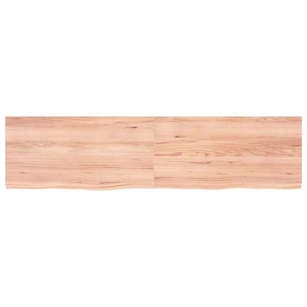 vidaXL Wall Shelf Light Brown 160x40x(2-4) cm Treated Solid Wood Oak