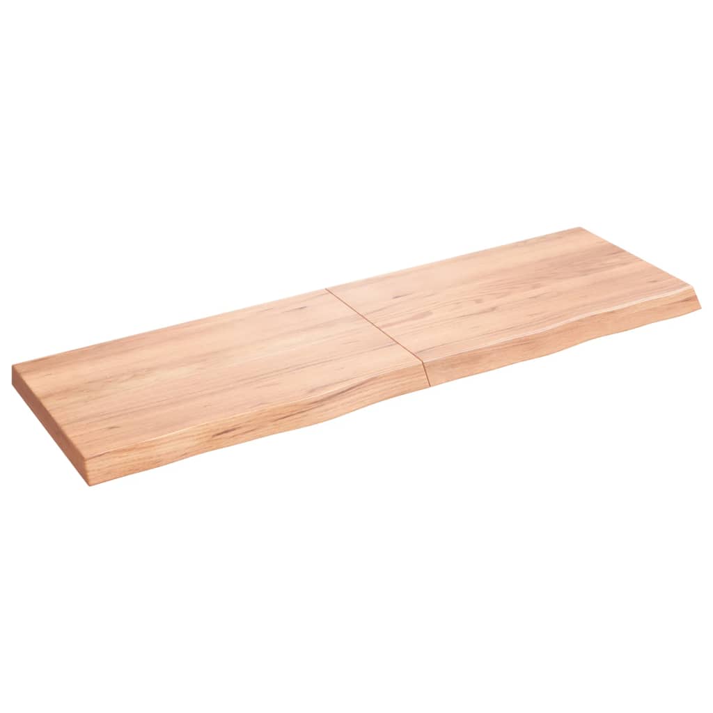 vidaXL Wall Shelf Light Brown 160x50x(2-6) cm Treated Solid Wood Oak