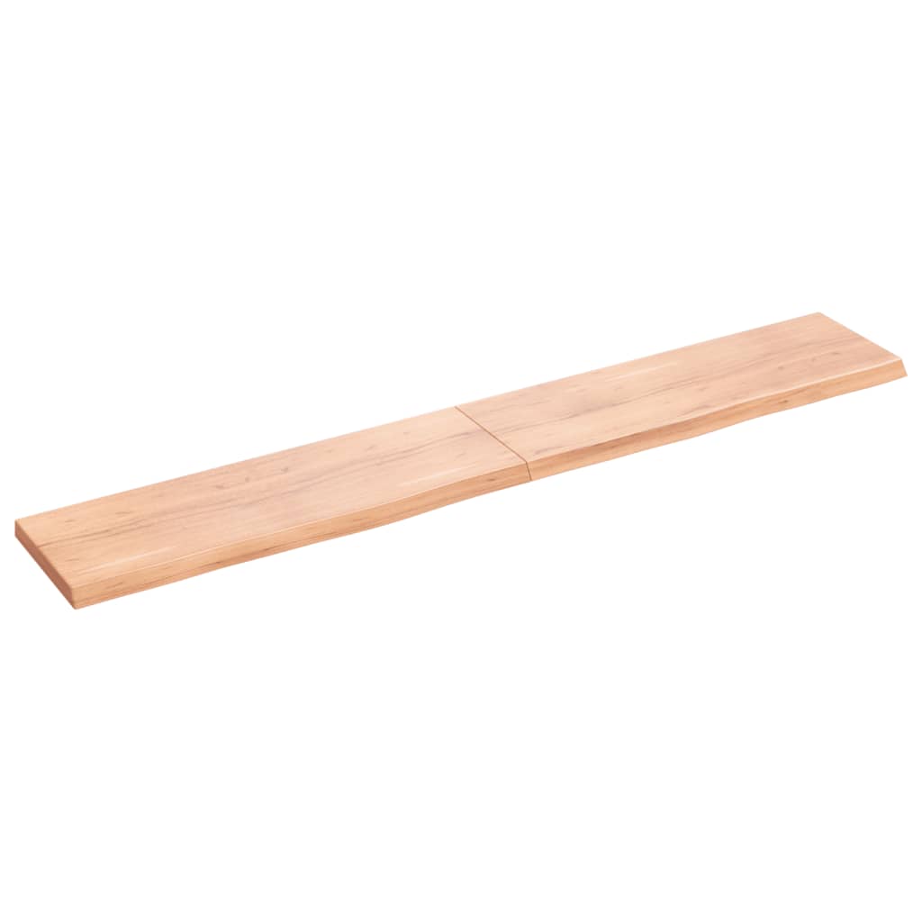 vidaXL Wall Shelf Light Brown 180x30x(2-4) cm Treated Solid Wood Oak