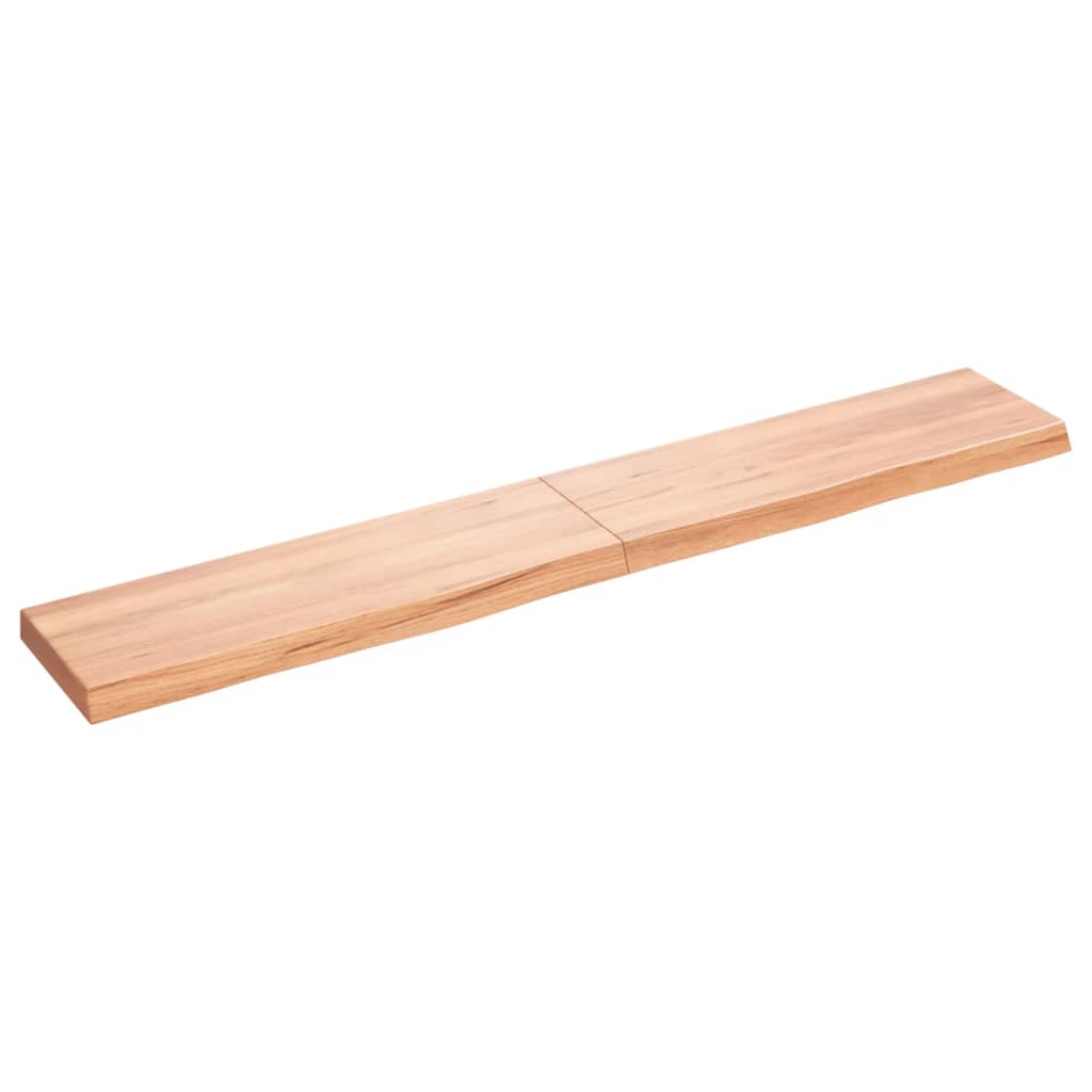 vidaXL Wall Shelf Light Brown 180x30x(2-6) cm Treated Solid Wood Oak