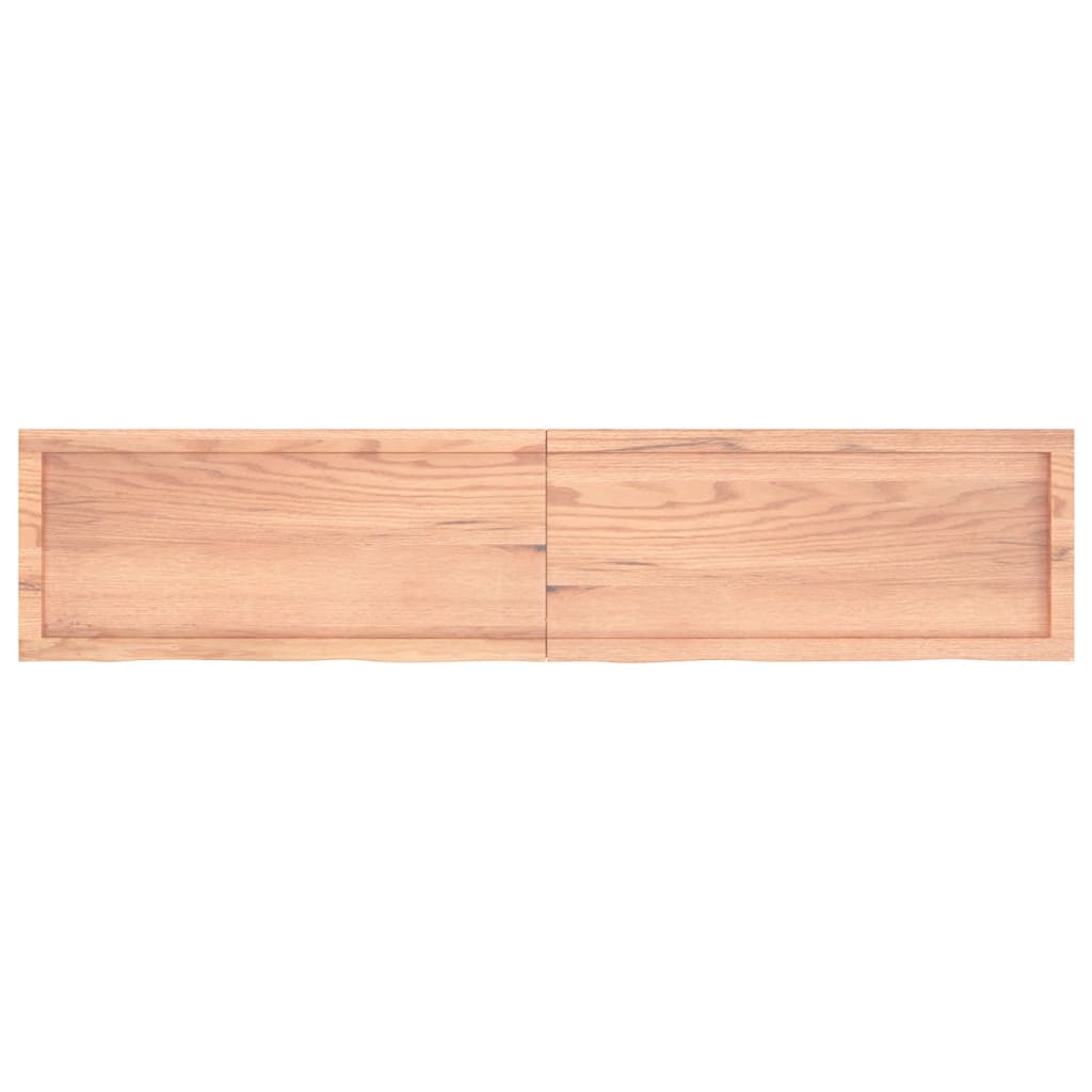 vidaXL Wall Shelf Light Brown 180x40x(2-4) cm Treated Solid Wood Oak