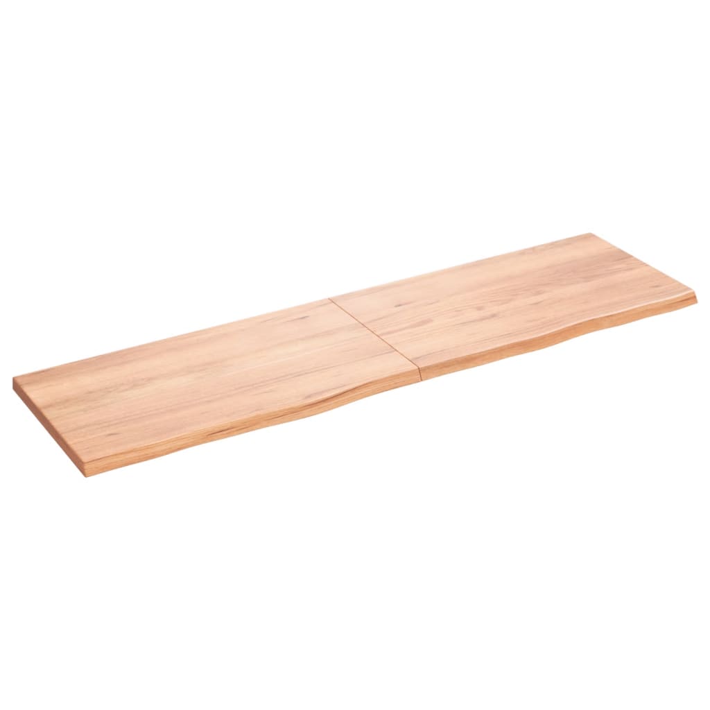 vidaXL Wall Shelf Light Brown 180x50x(2-4) cm Treated Solid Wood Oak