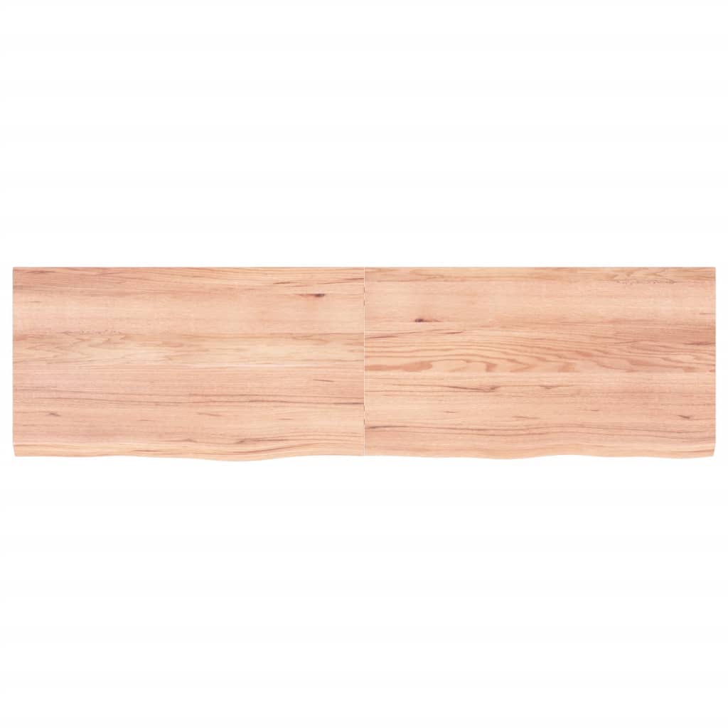 vidaXL Wall Shelf Light Brown 180x50x(2-4) cm Treated Solid Wood Oak