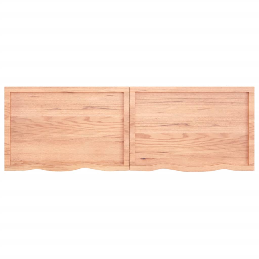 vidaXL Wall Shelf Light Brown 180x60x(2-6) cm Treated Solid Wood Oak