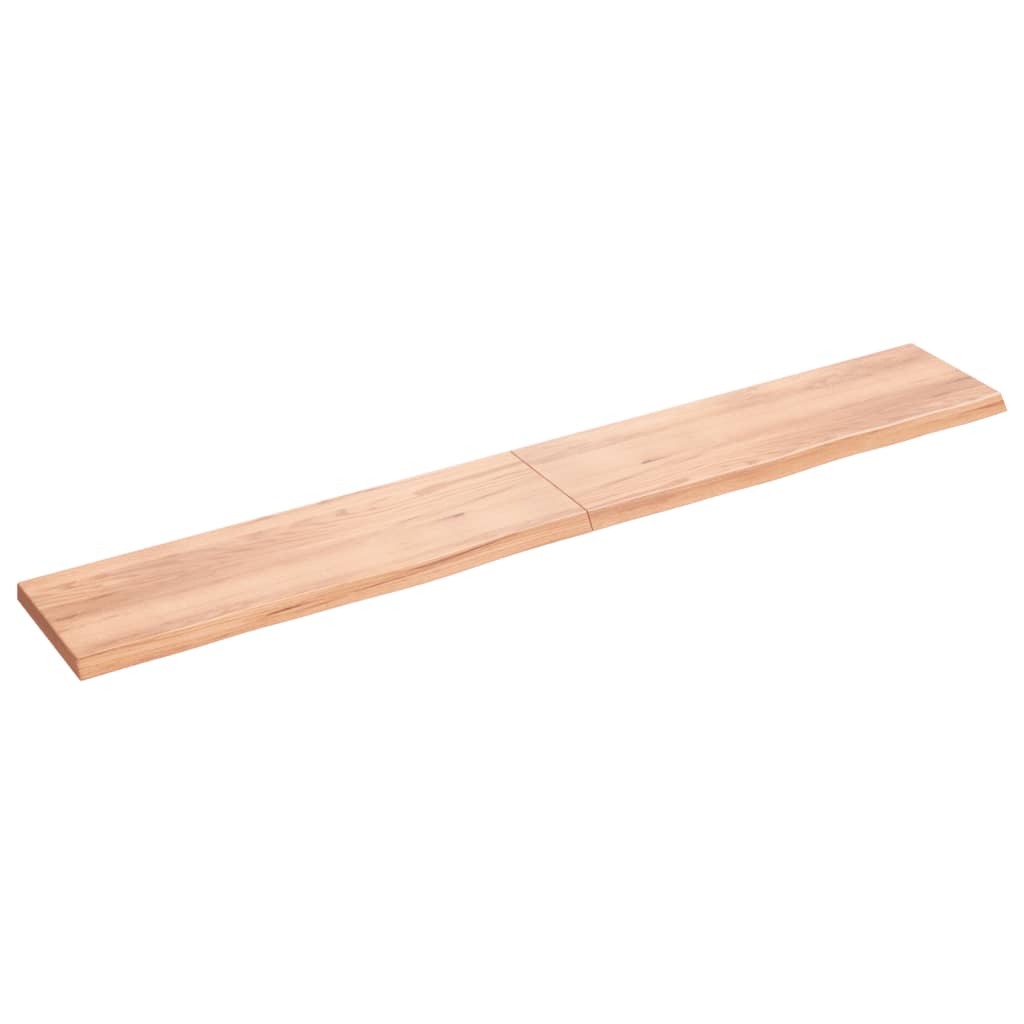 vidaXL Wall Shelf Light Brown 200x30x(2-4) cm Treated Solid Wood Oak