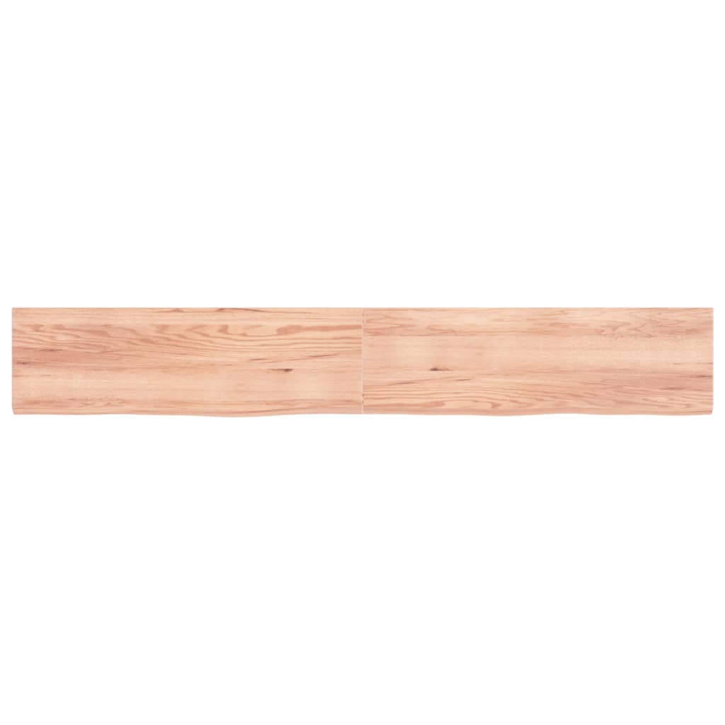 vidaXL Wall Shelf Light Brown 200x30x(2-4) cm Treated Solid Wood Oak