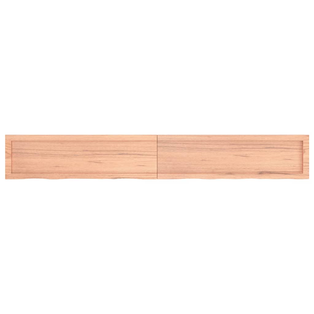 vidaXL Wall Shelf Light Brown 200x30x(2-4) cm Treated Solid Wood Oak