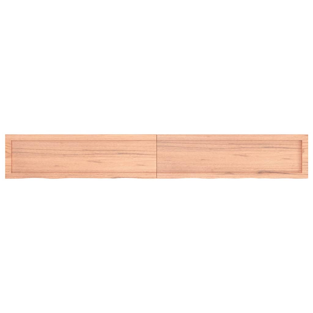 vidaXL Wall Shelf Light Brown 200x30x(2-6) cm Treated Solid Wood Oak