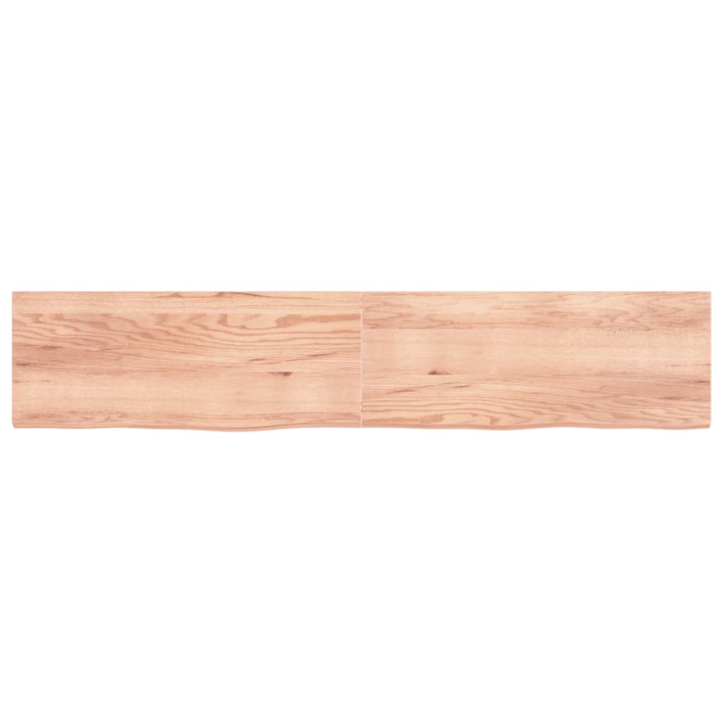 vidaXL Wall Shelf Light Brown 200x40x(2-4) cm Treated Solid Wood Oak