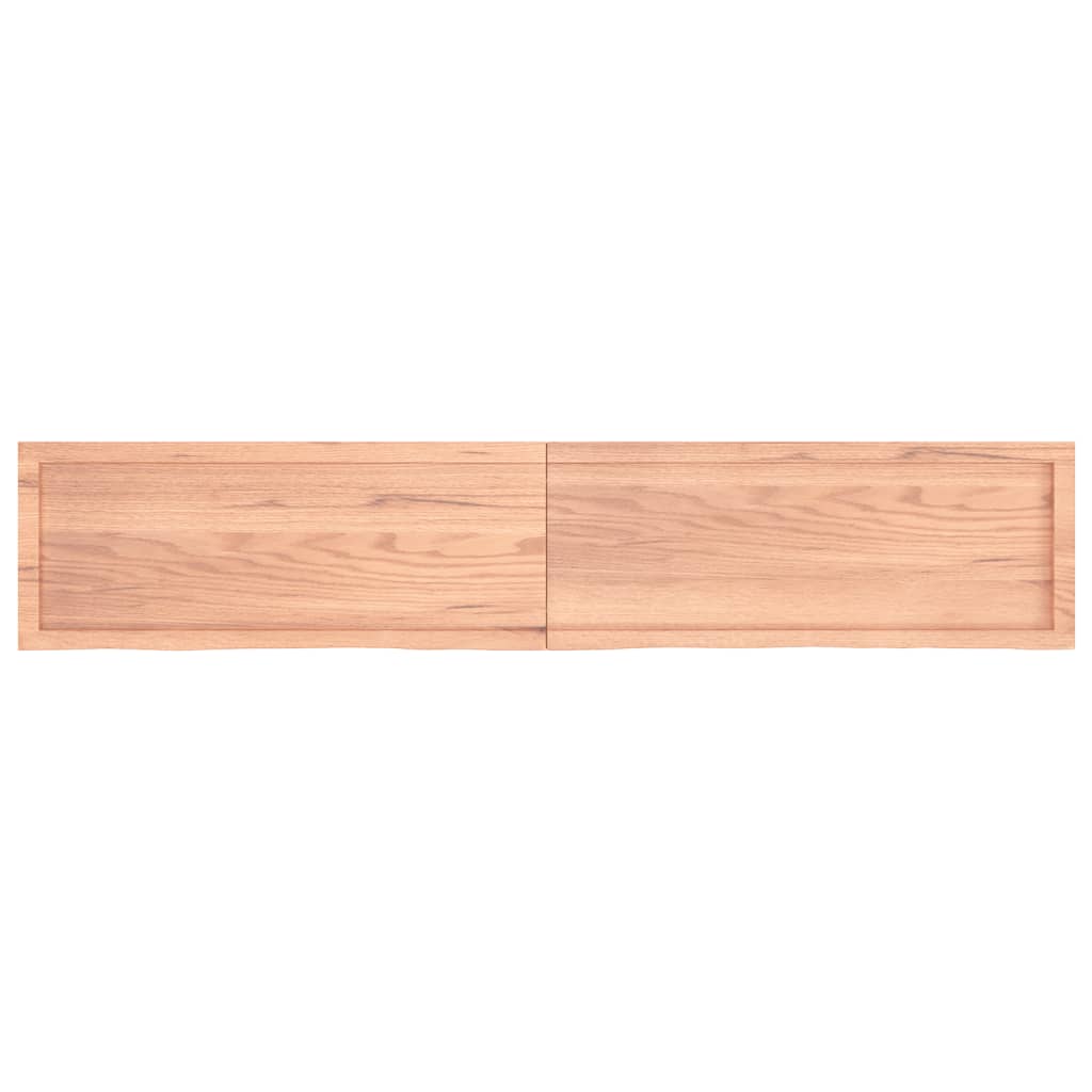 vidaXL Wall Shelf Light Brown 200x40x(2-4) cm Treated Solid Wood Oak