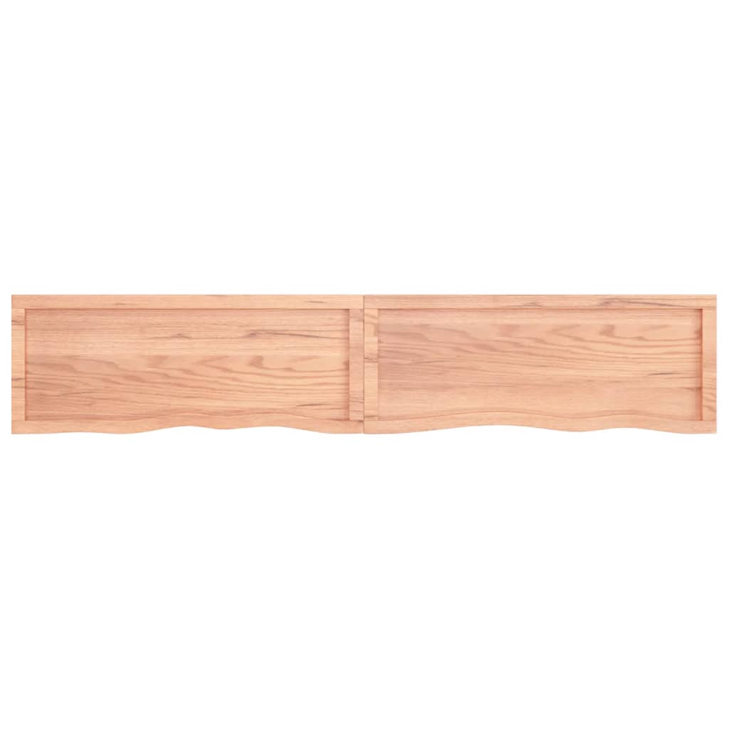vidaXL Wall Shelf Light Brown 200x40x(2-6) cm Treated Solid Wood Oak