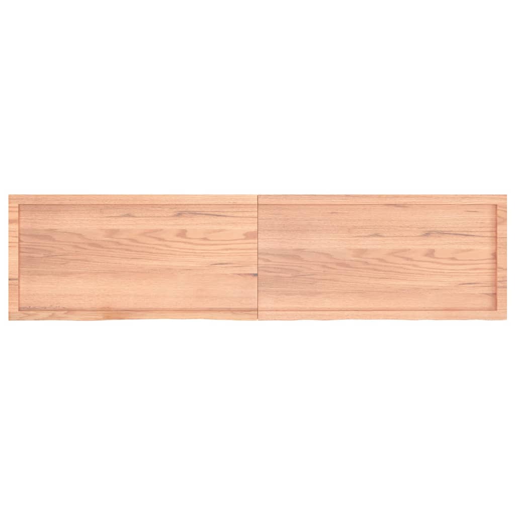 vidaXL Wall Shelf Light Brown 200x50x(2-4) cm Treated Solid Wood Oak