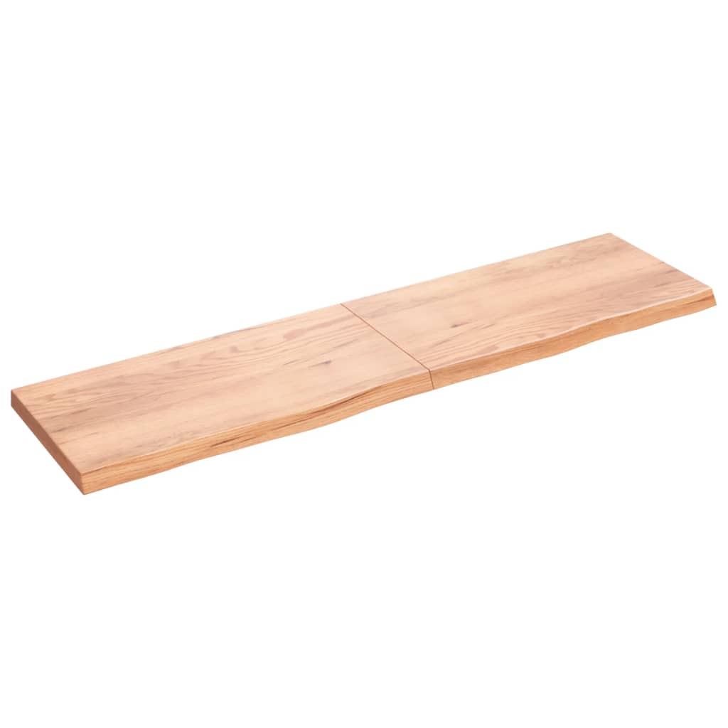 vidaXL Wall Shelf Light Brown 200x50x(2-6) cm Treated Solid Wood Oak