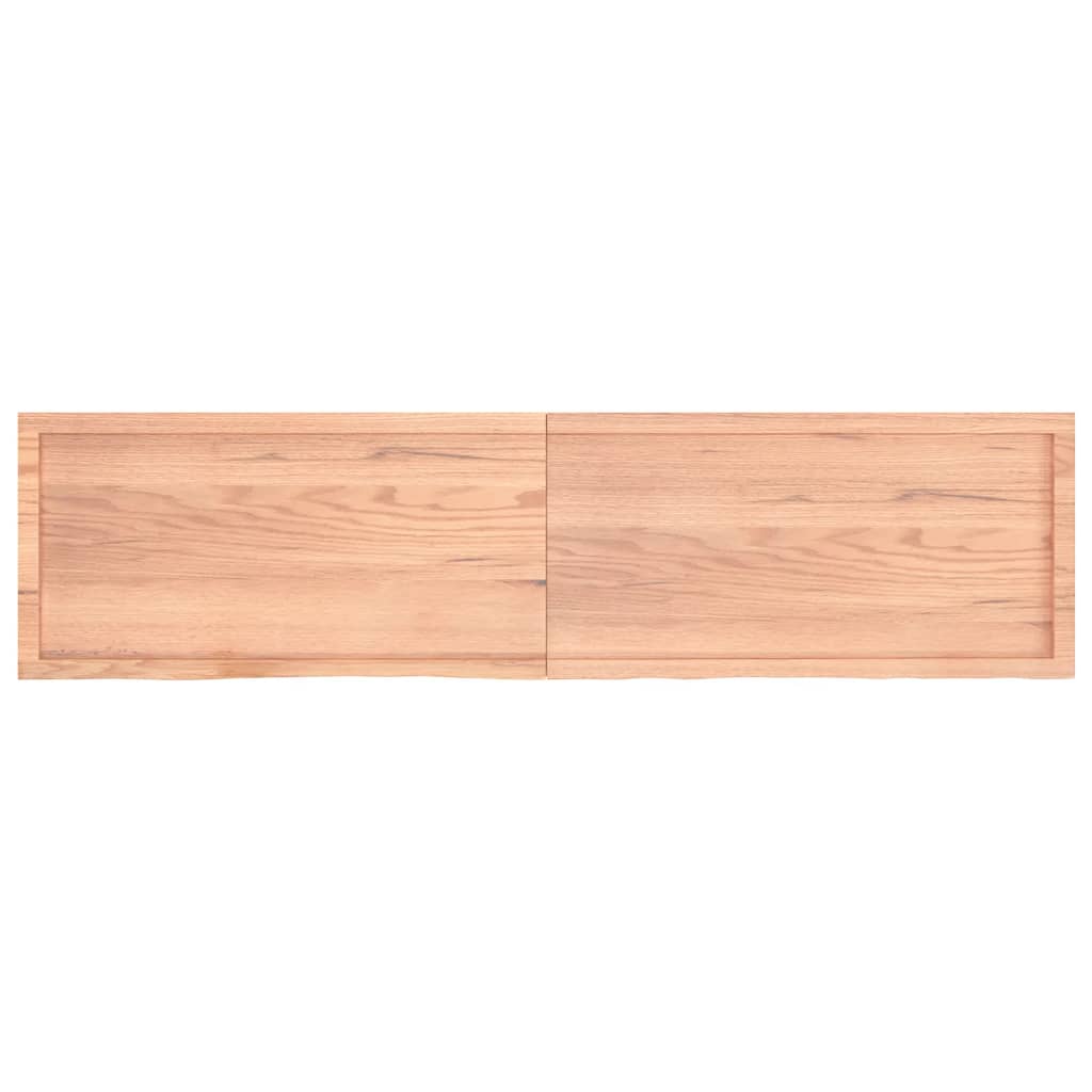 vidaXL Wall Shelf Light Brown 200x50x(2-6) cm Treated Solid Wood Oak