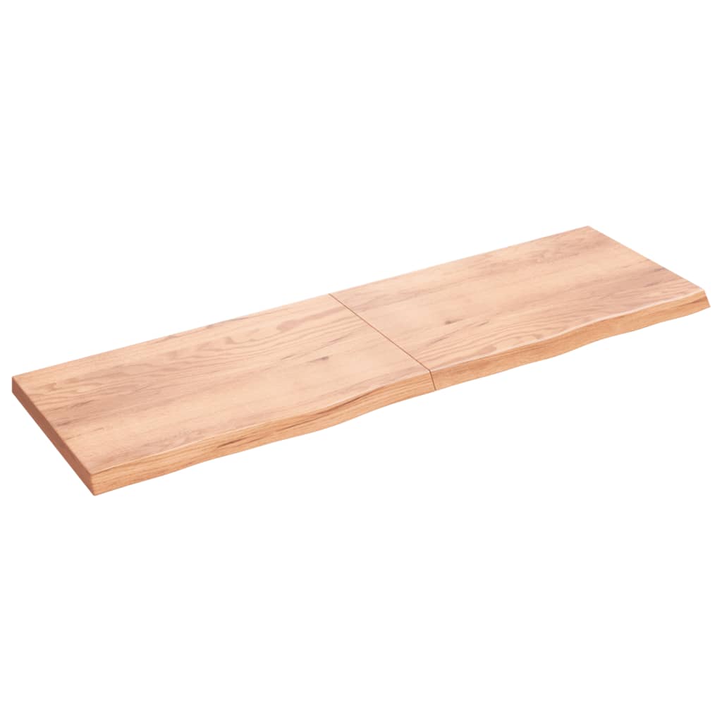 vidaXL Wall Shelf Light Brown 200x60x(2-6) cm Treated Solid Wood Oak