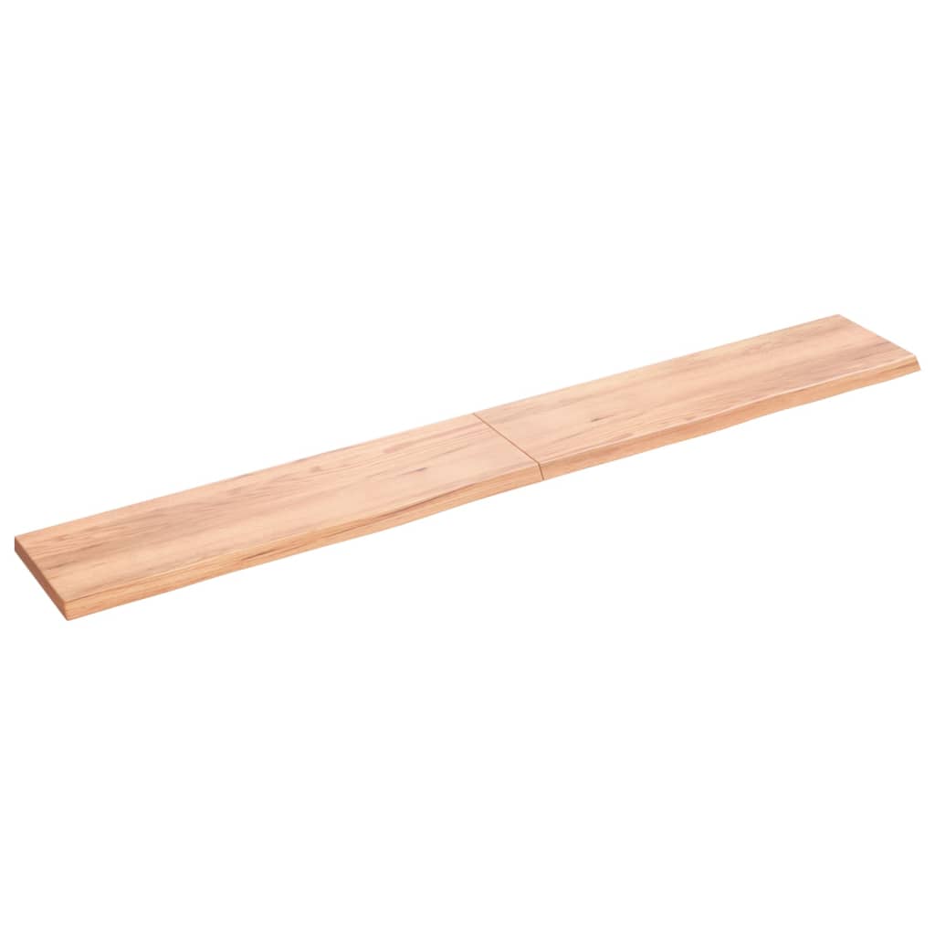 vidaXL Wall Shelf Light Brown 220x30x(2-4) cm Treated Solid Wood Oak