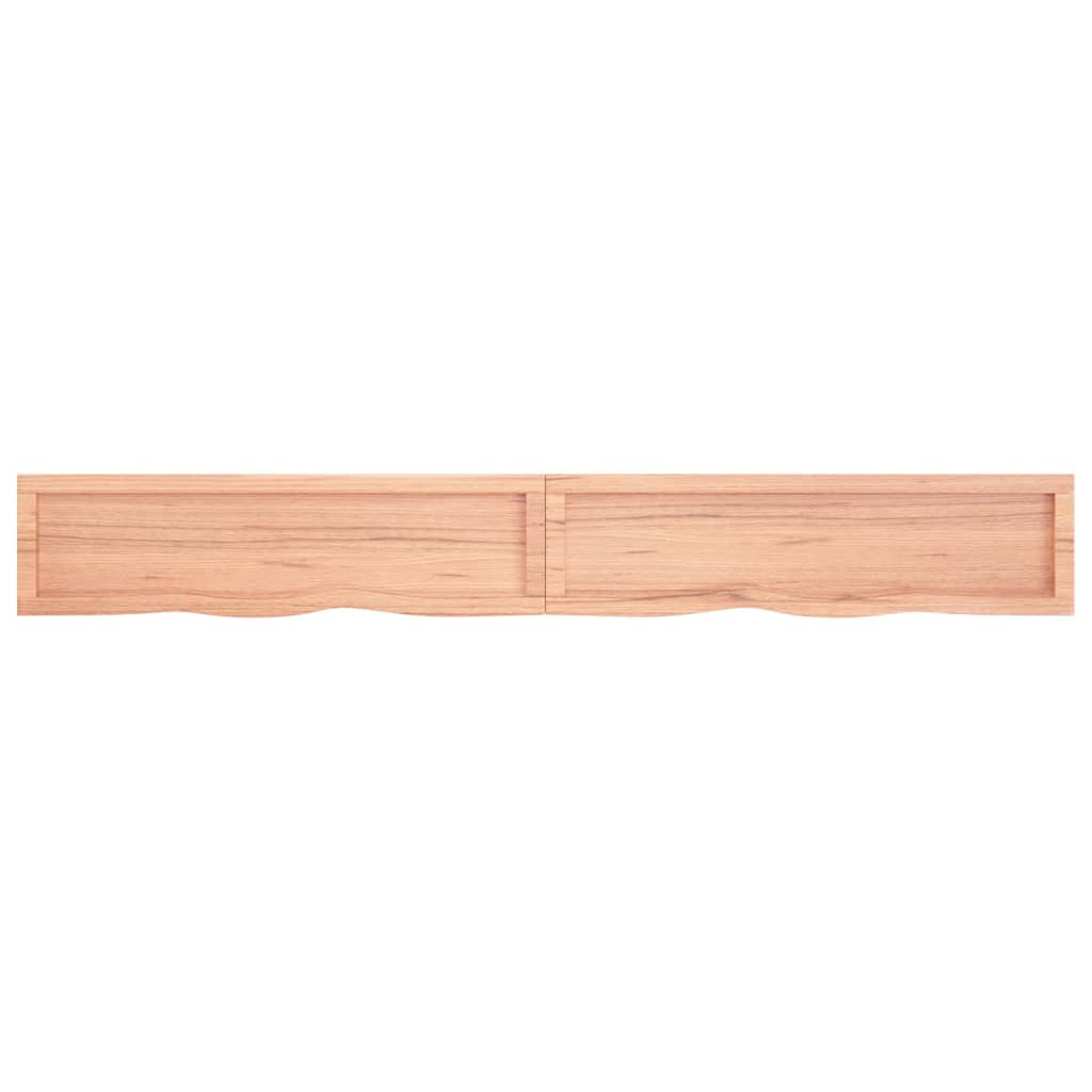 vidaXL Wall Shelf Light Brown 220x30x(2-4) cm Treated Solid Wood Oak