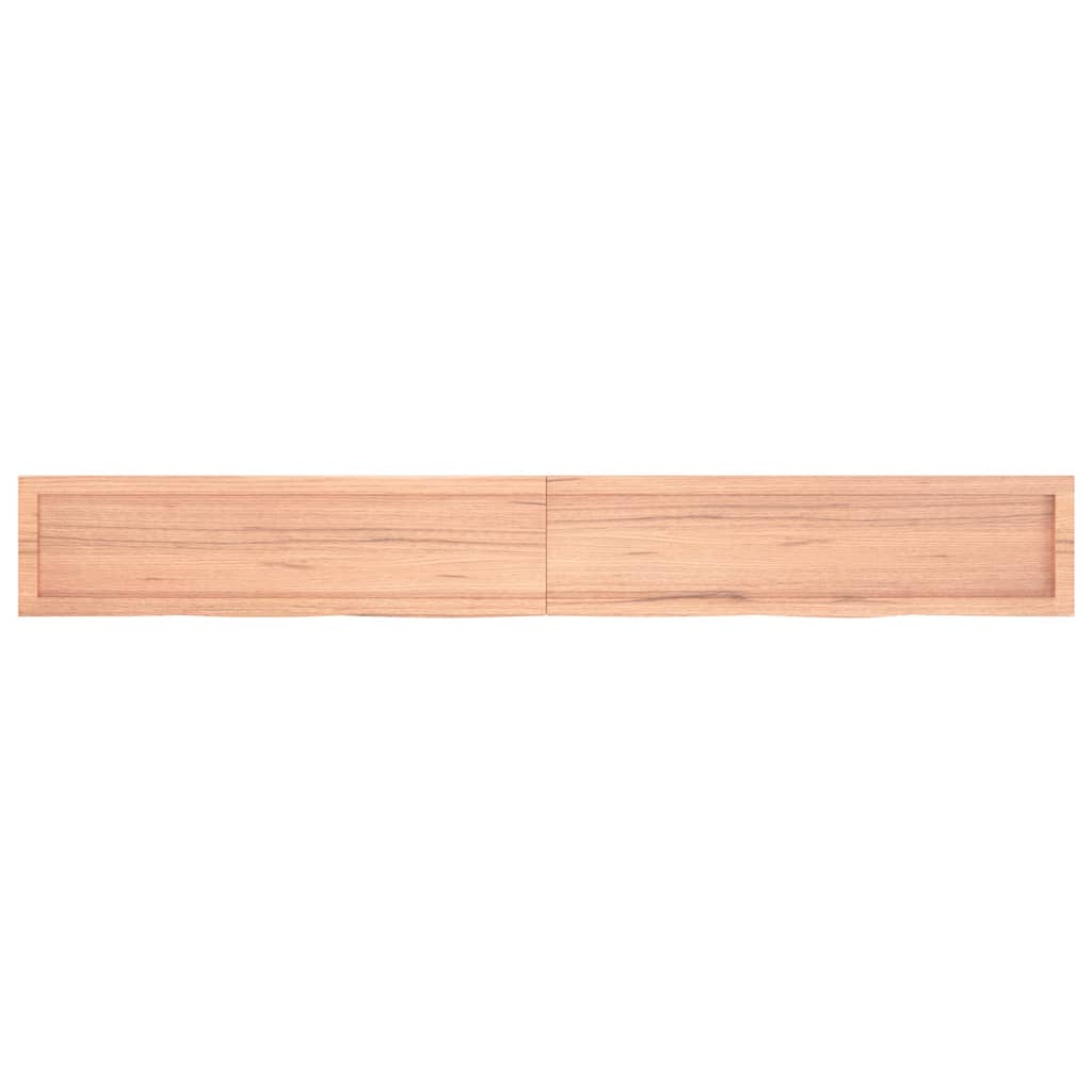 vidaXL Wall Shelf Light Brown 220x30x(2-6) cm Treated Solid Wood Oak