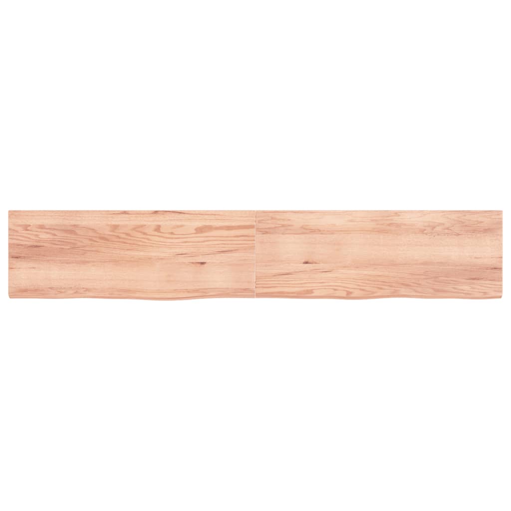 vidaXL Wall Shelf Light Brown 220x40x(2-4) cm Treated Solid Wood Oak