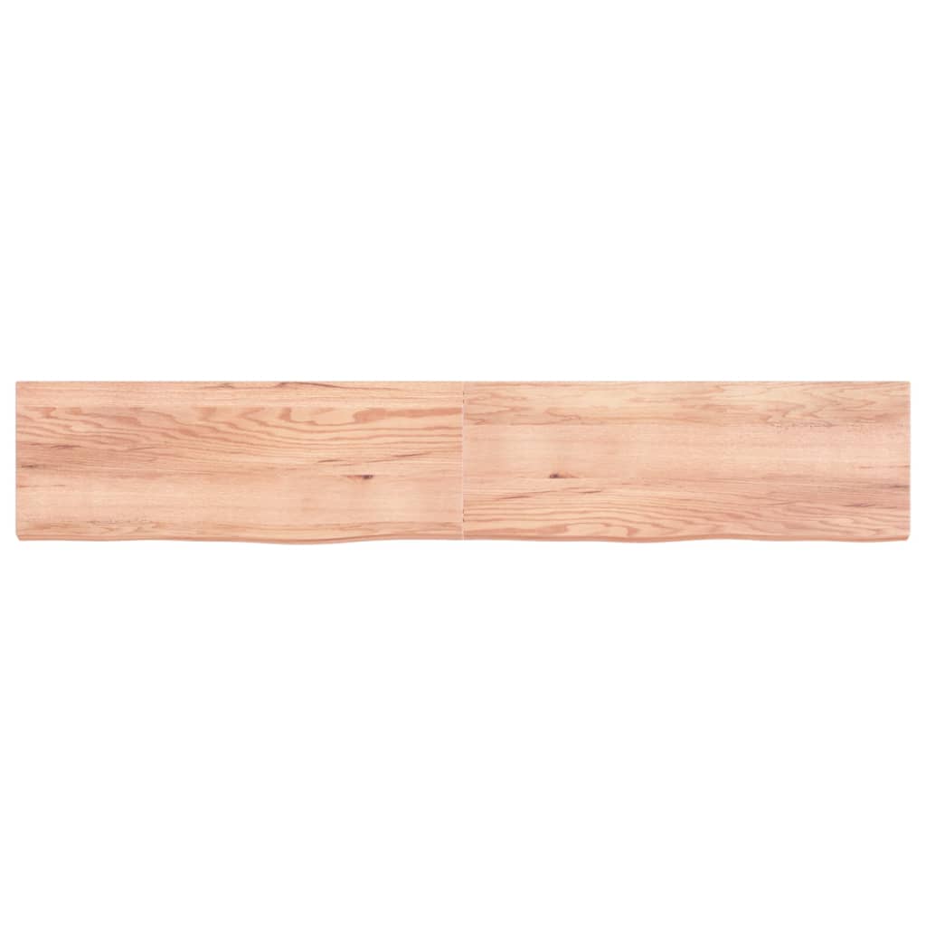 vidaXL Wall Shelf Light Brown 220x40x(2-6) cm Treated Solid Wood Oak