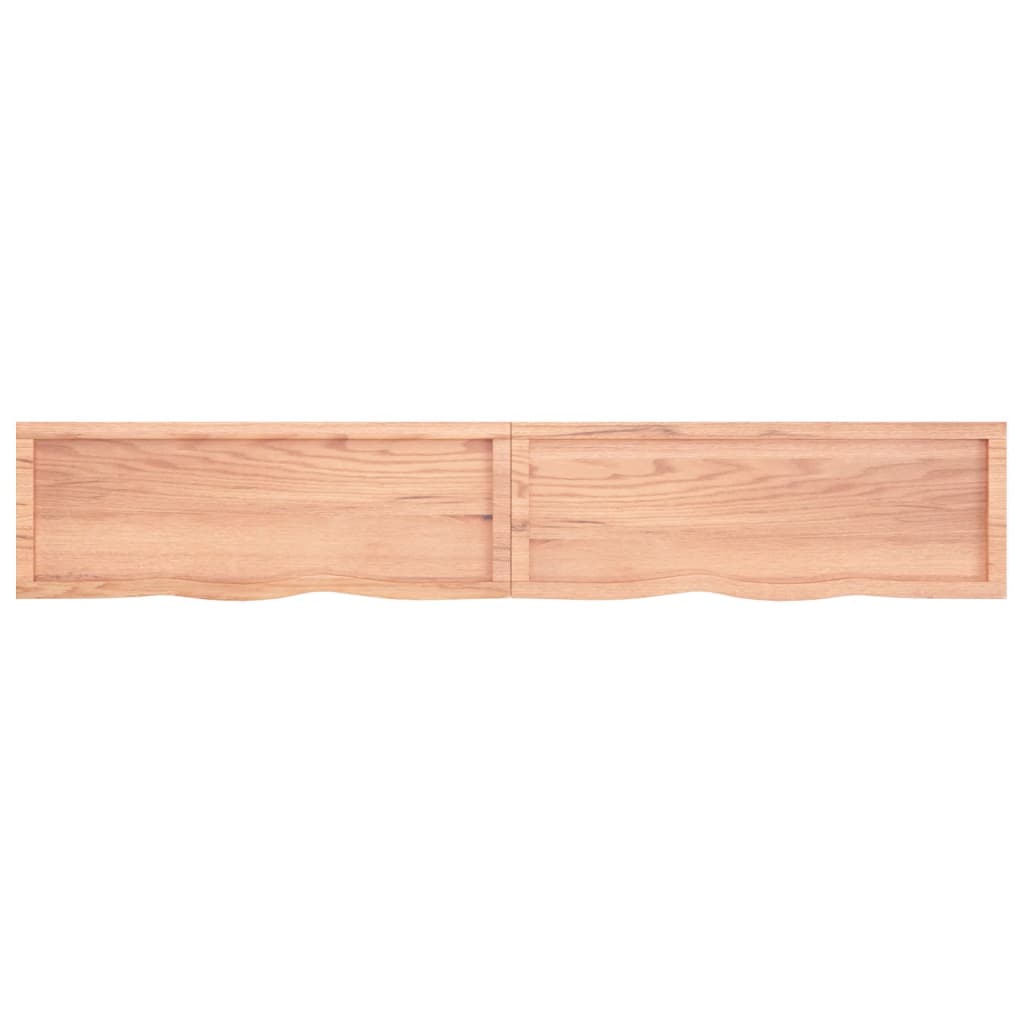 vidaXL Wall Shelf Light Brown 220x40x(2-6) cm Treated Solid Wood Oak