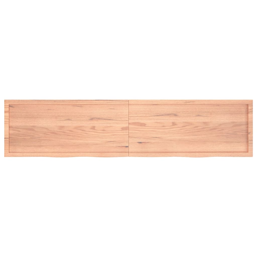 vidaXL Wall Shelf Light Brown 220x50x(2-6) cm Treated Solid Wood Oak