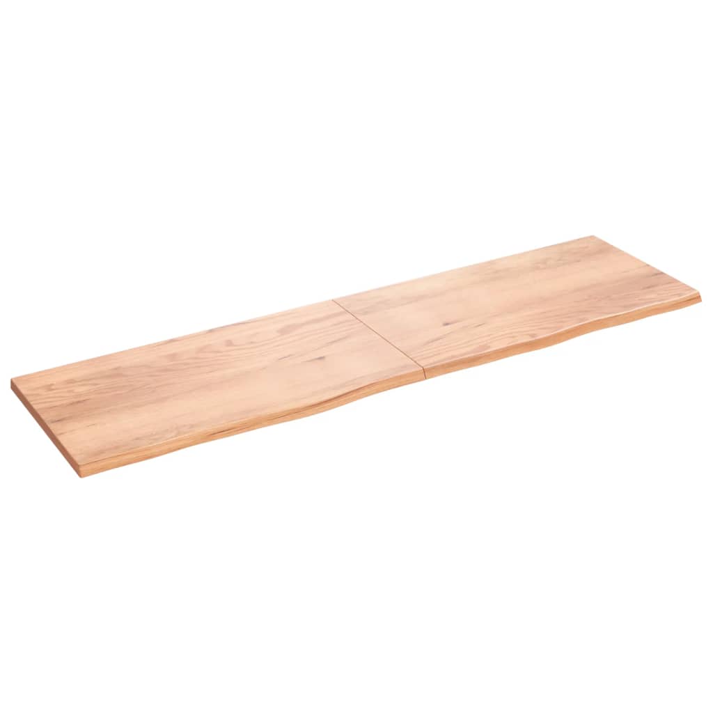 vidaXL Wall Shelf Light Brown 220x60x(2-4) cm Treated Solid Wood Oak