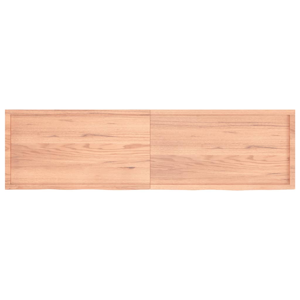 vidaXL Wall Shelf Light Brown 220x60x(2-4) cm Treated Solid Wood Oak