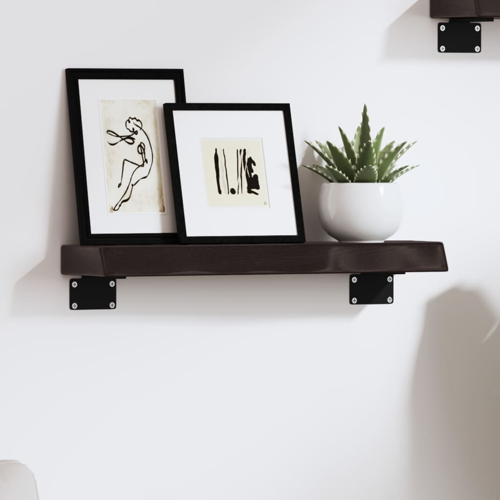 Wall Shelf Dark Brown 40x10x4 cm Treated Solid Wood Oak