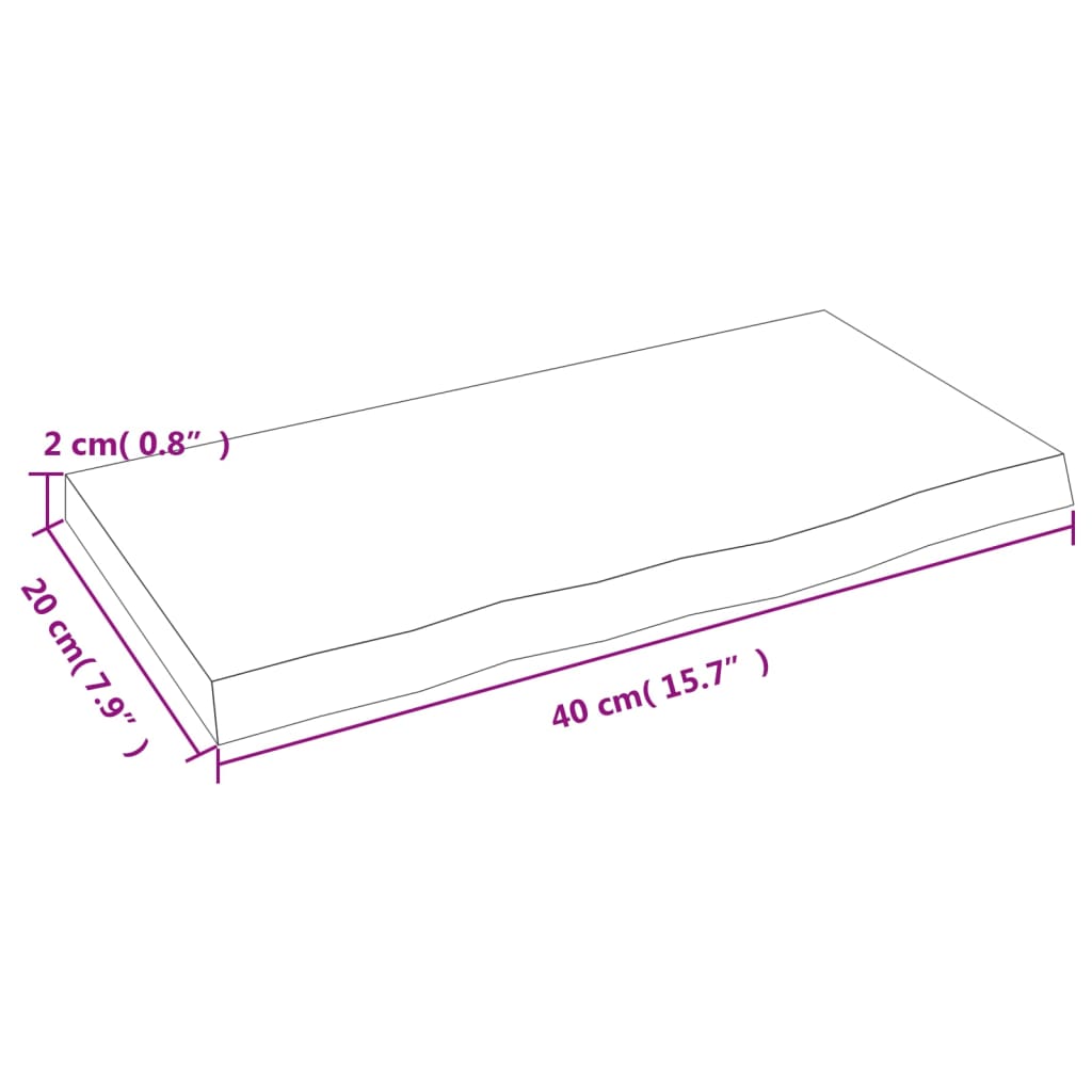 Wall Shelf Dark Brown 40x20x2 cm Treated Solid Wood Oak