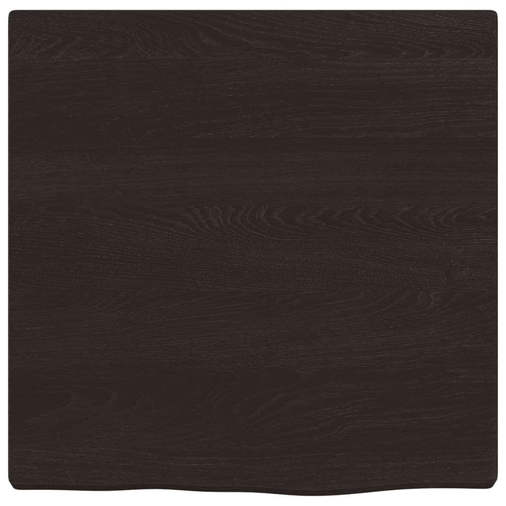 Wall Shelf Dark Brown 40x40x2 cm Treated Solid Wood Oak