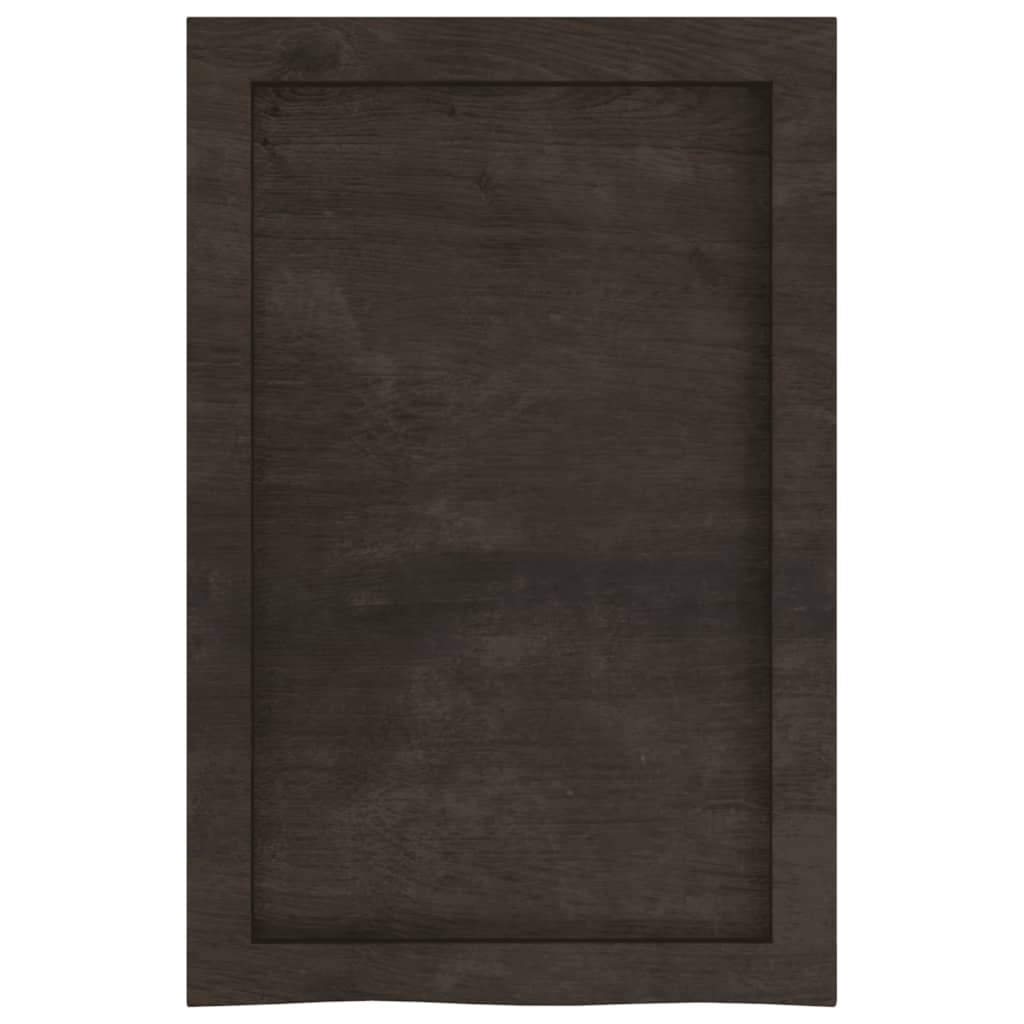 Wall Shelf Dark Brown 40x60x(2-6) cm Treated Solid Wood Oak