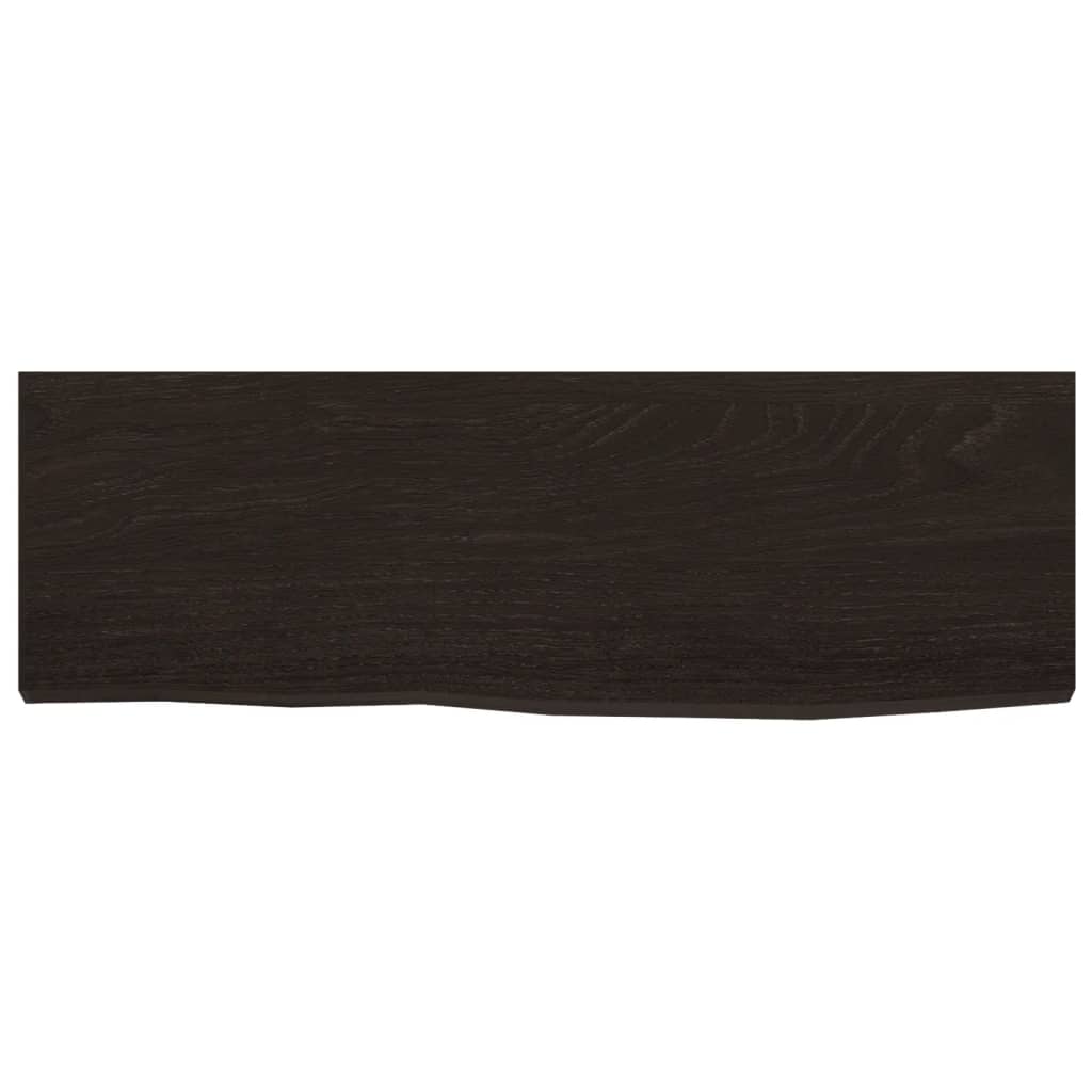 Wall Shelf Dark Brown 60x20x2 cm Treated Solid Wood Oak