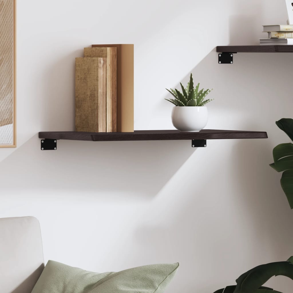 Wall Shelf Dark Brown 60x30x2 cm Treated Solid Wood Oak