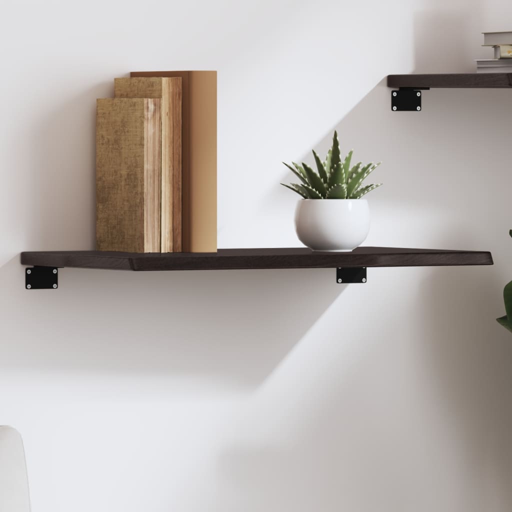 Wall Shelf Dark Brown 60x30x2 cm Treated Solid Wood Oak